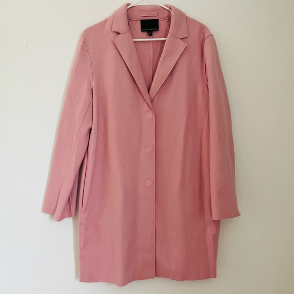 BANANA REPUBLIC Light Pink Long Peacoat Italian Fabric Size Medium - Picture 1 of 15